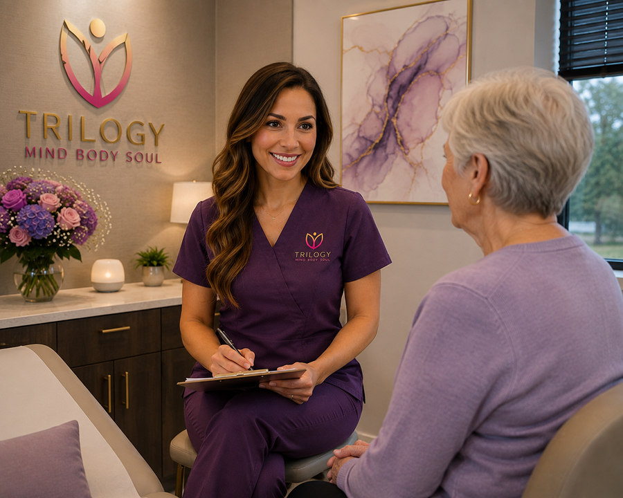 Trilogy Mind Body Soul care team with a patient